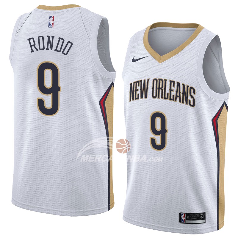 Maglia New Orleans Pelicans Rajon Rondo Association 2018 Bianco